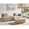 Beliani Trijų vietų modulinė sofa AXEBO, smėlio spalvos „boucle“ audinys