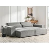 Beliani Trijų vietų modulinė sofa HELLNAR kairinė, pilka su otomane