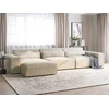 Beliani Trijų vietų modulinė sofa HELLNAR su pufu, veliūrinė, šviesiai smėlinė