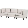 Beliani Trijų vietų modulinė sofa UNSTAD šviesiai smėlio spalvos