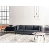 Beliani Trijų vietų modulinė sofa UNSTAD juodos spalvos eko oda