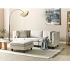 Beliani Trijų vietų modulinė sofa UNSTAD, šviesiai smėlio spalvos su otomane