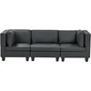 Beliani Trijų vietų modulinė sofa UNSTAD juodos spalvos eko oda