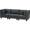 Beliani Trijų vietų modulinė sofa UNSTAD juodos spalvos eko oda