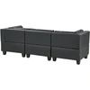 Beliani Trijų vietų modulinė sofa UNSTAD juodos spalvos eko oda