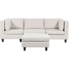 Beliani Trijų vietų modulinė sofa UNSTAD, šviesiai smėlio spalvos su otomane