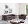 Beliani Trijų vietų sofa CHESTERFIELD Natūrali oda Ruda