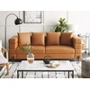 Beliani Trijų vietų sofa GRANNA, ekologiška oda, ruda
