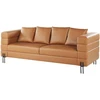 Beliani Trijų vietų sofa GRANNA, ekologiška oda, ruda