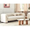 Beliani Trijų vietų sofa LEIREN, veliūras, kreminė balta