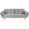 Beliani Trivietė išskleidžiama sofa ASBY, veliūrinė, šviesiai pilka
