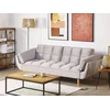 Beliani Trivietė išskleidžiama sofa ASBY, veliūrinė, šviesiai pilka