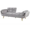 Beliani Trivietė išskleidžiama sofa ASBY, veliūrinė, šviesiai pilka