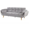 Beliani Trivietė išskleidžiama sofa ASBY, veliūrinė, šviesiai pilka