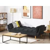 Beliani Trivietė išskleidžiama sofa ASBY, veliūras, juoda