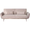 Beliani Trivietė išskleidžiama sofa EINA, veliūrinė, smėlio ir pilkšvai smėlio spalvos