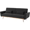 Beliani Trivietė išskleidžiama sofa EINA, veliūras, juoda