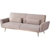 Beliani Trivietė išskleidžiama sofa EINA, veliūrinė, smėlio ir pilkšvai smėlio spalvos