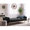 Beliani Trivietė išskleidžiama sofa EINA, veliūras, juoda