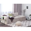 Beliani Trivietė išskleidžiama sofa FALSTER, smėlio spalvos, su patalynės dėže