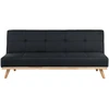 Beliani Trivietė išskleidžiama sofa FROYA, juoda