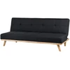 Beliani Trivietė išskleidžiama sofa FROYA, juoda