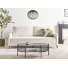 Beliani Trivietė išskleidžiama sofa HEMING, boucle audinys, dramblio kaulo balta