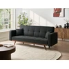 Beliani Trivietė išskleidžiama sofa HJULBY juoda