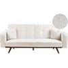 Beliani Trivietė išskleidžiama sofa HJULBY Boucle, kreminės spalvos