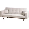 Beliani Trivietė išskleidžiama sofa HJULBY šviesiai smėlio spalvos