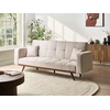 Beliani Trivietė išskleidžiama sofa HJULBY šviesiai smėlio spalvos