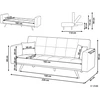 Beliani Trivietė išskleidžiama sofa HJULBY Boucle, kreminės spalvos