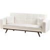 Beliani Trivietė išskleidžiama sofa HJULBY Boucle, kreminės spalvos