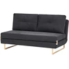 Beliani Trivietė išskleidžiama sofa JERSLEV, juoda