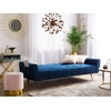 Beliani Trivietė išskleidžiama sofa SELNES, veliūrinė, tamsiai mėlyna
