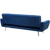 Beliani Trivietė išskleidžiama sofa SELNES, veliūrinė, tamsiai mėlyna