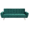 Beliani Trivietė išskleidžiama sofa SELNES, veliūrinė, smaragdinė