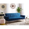 Beliani Trivietė išskleidžiama sofa SELNES, veliūrinė, tamsiai mėlyna