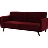 Beliani Trivietė išskleidžiama sofa SENJA, veliūrinė, bordinė