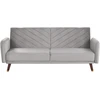 Beliani Trivietė išskleidžiama sofa SENJA, veliūras, šviesiai pilka
