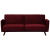 Beliani Trivietė išskleidžiama sofa SENJA, veliūrinė, bordinė