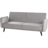 Beliani Trivietė išskleidžiama sofa SENJA, veliūras, šviesiai pilka