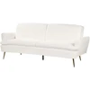 Beliani Trivietė išskleidžiama sofa VETTRE aksominė, kremiškai balta