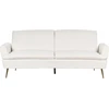 Beliani Trivietė išskleidžiama sofa VETTRE aksominė, kremiškai balta