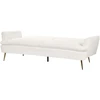 Beliani Trivietė išskleidžiama sofa VETTRE aksominė, kremiškai balta