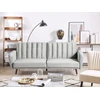 Beliani Trivietė išskleidžiama sofa VIMMERBY, šviesiai pilkas veliūras