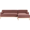 Beliani Trivietė kairinė kampinė sofa SOSJO burgundo spalvos