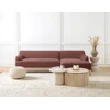 Beliani Trivietė kairinė kampinė sofa SOSJO burgundo spalvos