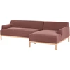 Beliani Trivietė kairinė kampinė sofa SOSJO burgundo spalvos
