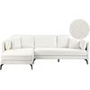 Beliani Trivietė kampinė sofa ALTAN, boucle audinys, dramblio kaulo spalva, dešininė